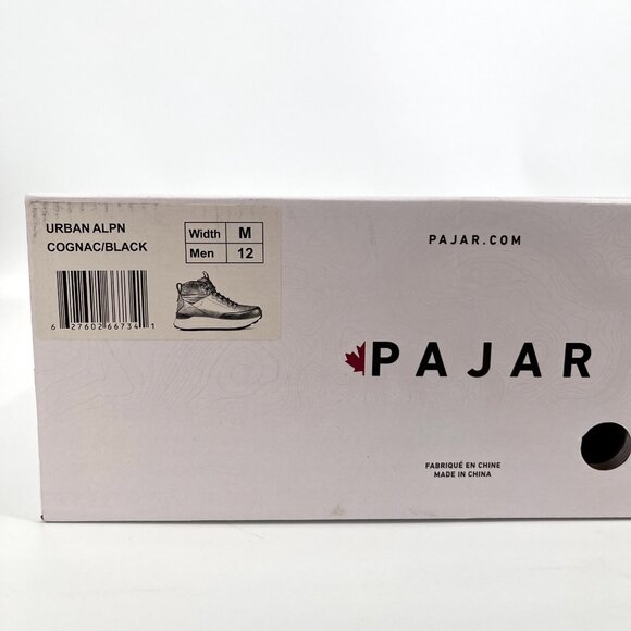 Pajar Urban Alpn Men\'s Waterproof Hiking Boots Size 12 Cognac Black Leather